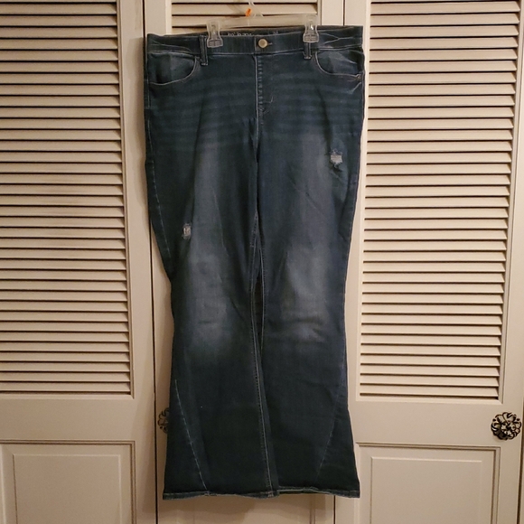 Womens Maurices Dark Blue High Rise Boot Cut Denim Jeans - Picture 1 of 11